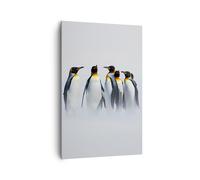 Cuadro Sobre Lienzo 80x120cm Cuadros Pingüinos invierno nieve a pie Wall Art