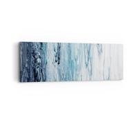 Cuadro Sobre Lienzo 90x30cm Cuadros Pared Abstracción Contusión Azul Wall Art