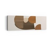 Cuadro Sobre Lienzo 90x30cm Cuadros Pared Abstracción Marrón Minimalismo Art