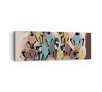 Cuadro Sobre Lienzo 90x30cm Cuadros Pared Africano Gráficos Mujeres Wall Art