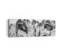 Cuadro Sobre Lienzo 90x30cm Cuadros Pared Alpes Snow Monocromo Wall Art Prints