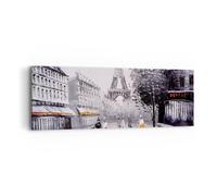 Cuadro Sobre Lienzo 90x30cm Cuadros Pared Arquitectura París Eiffle francia Art