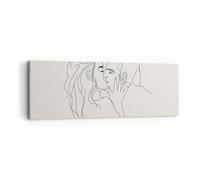Cuadro Sobre Lienzo 90x30cm Cuadros Pared Art. Línea Beso Wall Art Prints Decor