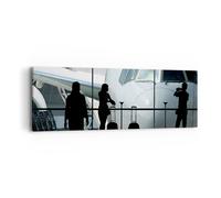 Cuadro Sobre Lienzo 90x30cm Cuadros Pared Avión Aeropuerto Passangers Wall Art