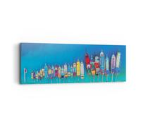 Cuadro Sobre Lienzo 90x30cm Cuadros Pared Barco Playa Perspectiva Wall Art