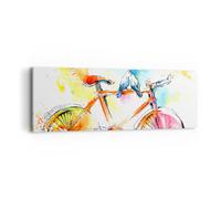 Cuadro Sobre Lienzo 90x30cm Cuadros Pared Bicicletas pájaros paloma pureza Art