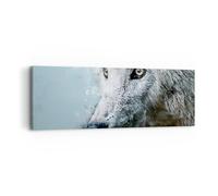 Cuadro Sobre Lienzo 90x30cm Cuadros Pared Blanco El Lobo Imagen Wall Art Prints