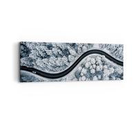 Cuadro Sobre Lienzo 90x30cm Cuadros Pared Bosque Invierno Calle Wall Art Prints