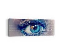 Cuadro Sobre Lienzo 90x30cm Cuadros Pared ciberespacio datos digital Wall Art