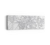 Cuadro Sobre Lienzo 90x30cm Cuadros Pared Ciudad Mapa Berlín Wall Art Prints