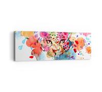 Cuadro Sobre Lienzo 90x30cm Cuadros Pared color concepto gato Wall Art Prints