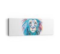 Cuadro Sobre Lienzo 90x30cm Cuadros Pared Colorido león melena Wall Art Prints
