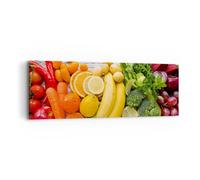 Cuadro Sobre Lienzo 90x30cm Cuadros Pared Comida vegetales comer fresco Wall Art