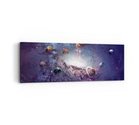 Cuadro Sobre Lienzo 90x30cm Cuadros Pared Cosmos Planetas Las Estrellas Wall Art