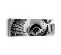 Cuadro Sobre Lienzo 90x30cm Cuadros Pared Escaleras Espiral Perspectiva Wall Art