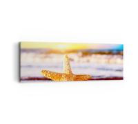 Cuadro Sobre Lienzo 90x30cm Cuadros Pared Estrellas de mar playa arena océano