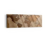 Cuadro Sobre Lienzo 90x30cm Cuadros Pared geografía globo mapa Wall Art Prints