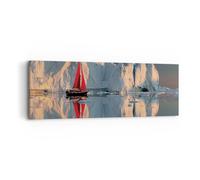 Cuadro Sobre Lienzo 90x30cm Cuadros Pared Glaciar Océano Groenlandia Wall Art