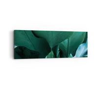Cuadro Sobre Lienzo 90x30cm Cuadros Pared Hojas Palmeras Plátano Wall Art Prints