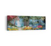 Cuadro Sobre Lienzo 90x30cm Cuadros Pared Impresionismo Naturaleza Bosque Art