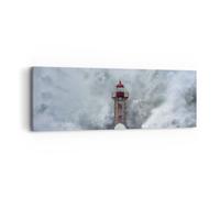 Cuadro Sobre Lienzo 90x30cm Cuadros Pared Linterna Mar Tormenta Wall Art Prints