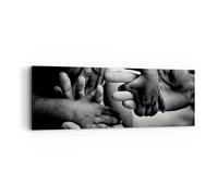 Cuadro Sobre Lienzo 90x30cm Cuadros Pared Manos Tolerancia Comunidad Wall Art