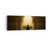 Cuadro Sobre Lienzo 90x30cm Cuadros Pared Meditación Templo Sombra Wall Art