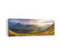 Cuadro Sobre Lienzo 90x30cm Cuadros Pared Montañas Prado Paisaje bosque Wall Art
