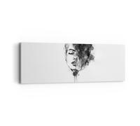 Cuadro Sobre Lienzo 90x30cm Cuadros Pared Mujer Cara Abstracción Wall Art Prints