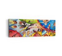 Cuadro Sobre Lienzo 90x30cm Cuadros Pared Niño espacio nave espacial helado Art