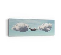 Cuadro Sobre Lienzo 90x30cm Cuadros Pared Nubes Hamaca Descanso Wall Art Prints