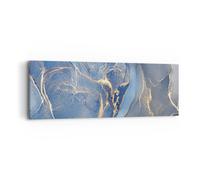ARTTOR Lienzos decorativos Oro Azul Pintura Cuadro Sobre Lienzo Moderno 90x30cm Cuadros Decoracion Salon Dormitorio Cocina Cuadros Pared Imágenes Wall Art Prints Decor Canvas AB90x30-5029