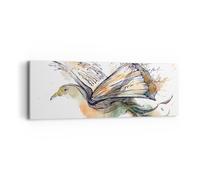 Cuadro Sobre Lienzo 90x30cm Cuadros Pared Pájaro fantasía concepto Wall Art