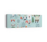 Cuadro Sobre Lienzo 90x30cm Cuadros Pared Pascua animales dulce deseo Wall Art