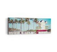 Cuadro Sobre Lienzo 90x30cm Cuadros Pared playa miami florida Wall Art Prints