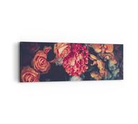 Cuadro Sobre Lienzo 90x30cm Cuadros Pared Ramo Flores Rosas Wall Art Prints