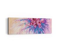 Cuadro Sobre Lienzo 90x30cm Cuadros Pared Ramo Flores Rosas Wall Art Prints