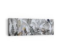 Cuadro Sobre Lienzo 90x30cm Cuadros Pared Selva Animales Tucanes Wall Art Prints