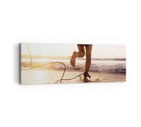 Cuadro Sobre Lienzo 90x30cm Cuadros Pared Surf Playa Alegría Wall Art Prints