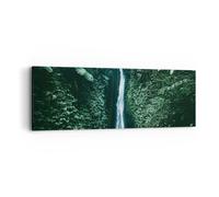 Cuadro Sobre Lienzo 90x30cm Cuadros Pared Trópicos Cascada Selva Wall Art Prints