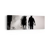 Cuadro Sobre Lienzo 90x30cm Cuadros Pared vaquero caballo sombra Wall Art Prints