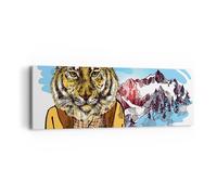 Cuadro Sobre Lienzo 90x30cm Cuadros Tigre montañas los niños la vida silvestre
