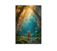 Cuadro Sobre Lienzo American Staffordshire Terrier Impresión En Lienzo Bosque Cuadros Decoracion Salon Para Oficina Hoteles Baño Regalos Creativos 12x18inch(30x45cm)