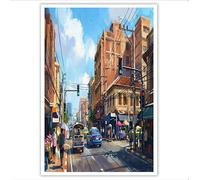 Cuadro Sobre Lienzo Arte De Pared Escena Callejera De Bangkok Tráfico 60×90 cm, Escena Callejera Retro Del Sudeste Asiático Moderno Cuadros Pared Salón Comedor Dormitorio Arte Contemporáneo Impresión