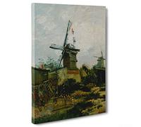 Cuadro sobre lienzo Canvas - ConKrea - Listo para colgar - Van Gogh - Windmills on Montmartre - Molinillos de viento en Montmartre