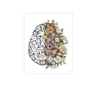 Cuadro sobre lienzo for pared con corazón humano Floral, imágenes, póster Vintage, impresiones, medicina de anatomía, regalos, decoración clínica oficina for médicos(2PH6315,A4 21x30 cm No Frame)