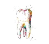 Cuadro sobre lienzo for pared con dientes coloridos, póster nórdico, carteles de Hospital Dental, Cuadros, for sala estar sin marco(J,40X60cm NoFrame)