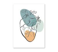 Cuadro sobre lienzo for pared de esqueleto dientes corazón anatomía médica abstracta carteles nórdicos e impresiones cuadros for decoración clínica(4,21x30cm Wooden Frame)