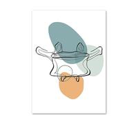 Cuadro sobre lienzo for pared de esqueleto dientes corazón anatomía médica abstracta carteles nórdicos e impresiones cuadros for decoración clínica(5,21x30cm Wooden Frame)