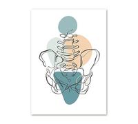 Cuadro sobre lienzo for pared de esqueleto dientes corazón anatomía médica abstracta carteles nórdicos e impresiones cuadros for decoración clínica(7,15x20cm Wooden Frame)